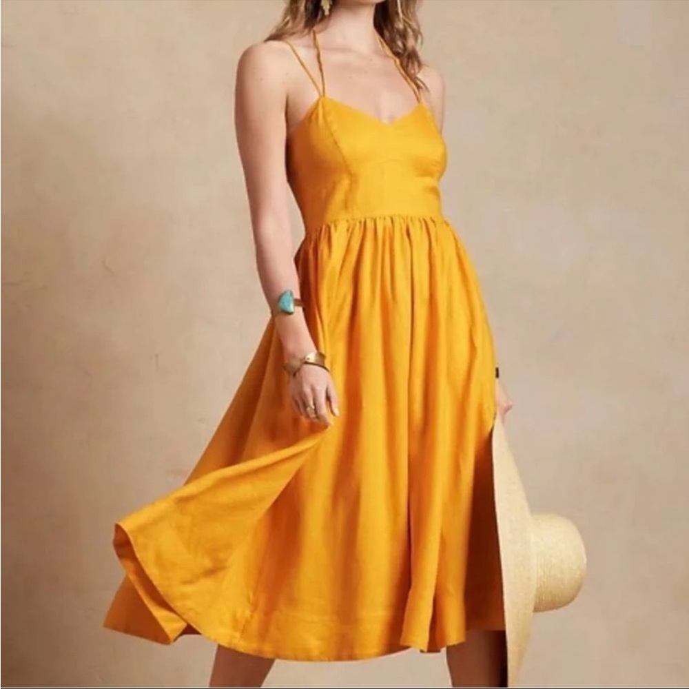 Banana Republic Linen Dress - Yellow